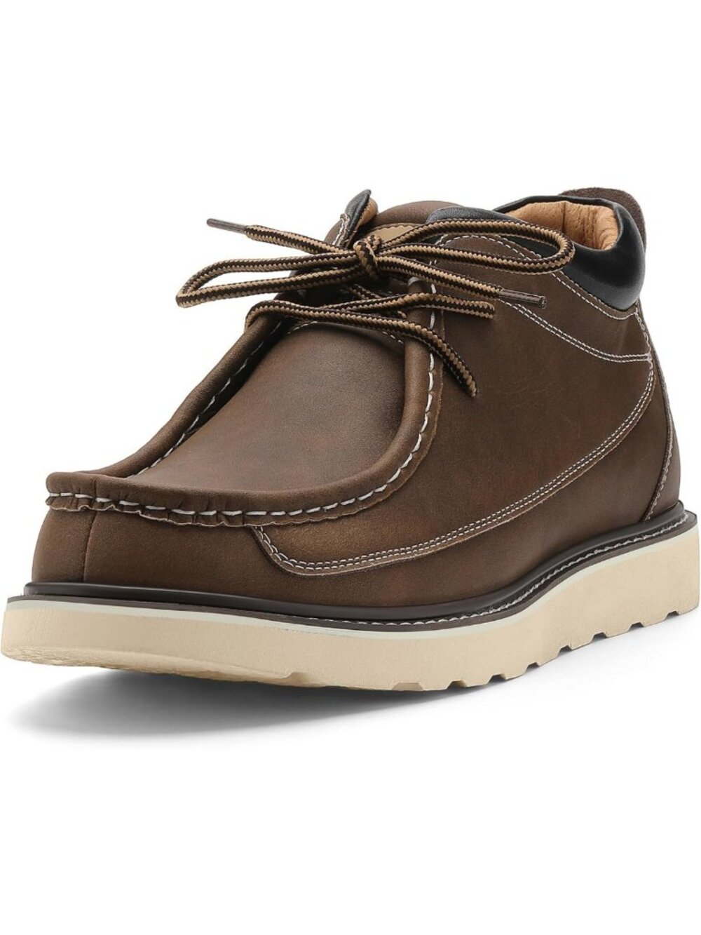 Men's Suede Lace-Up Moc Toe Chukka Boots - Lightweight Non-Slip Ankle Hiking
